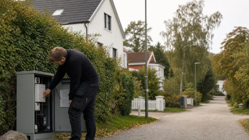 Fibernod i ett bostadsområde med flera leverantörsval